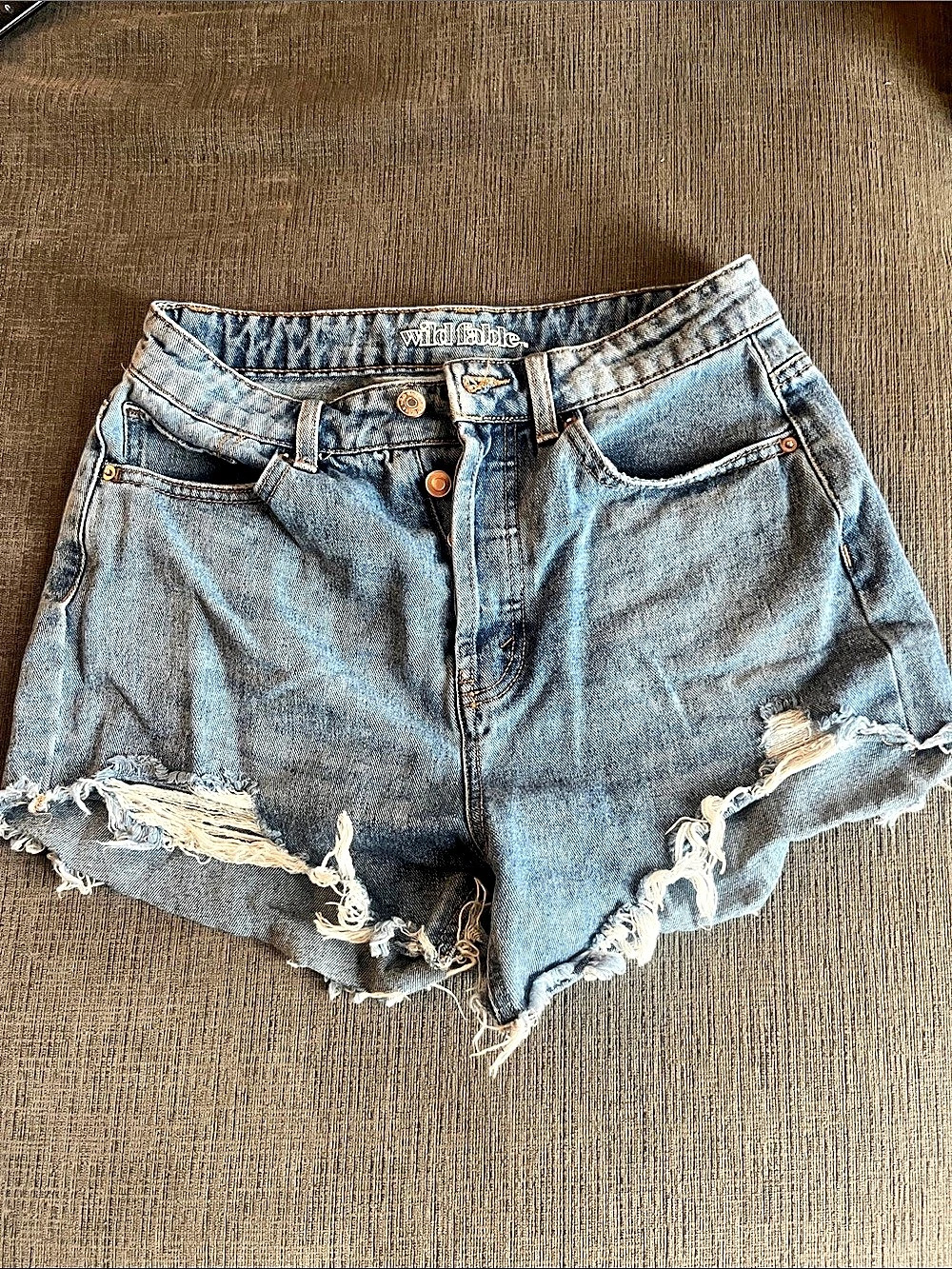 Wild Fable Distressed Jean Shorts in Blue